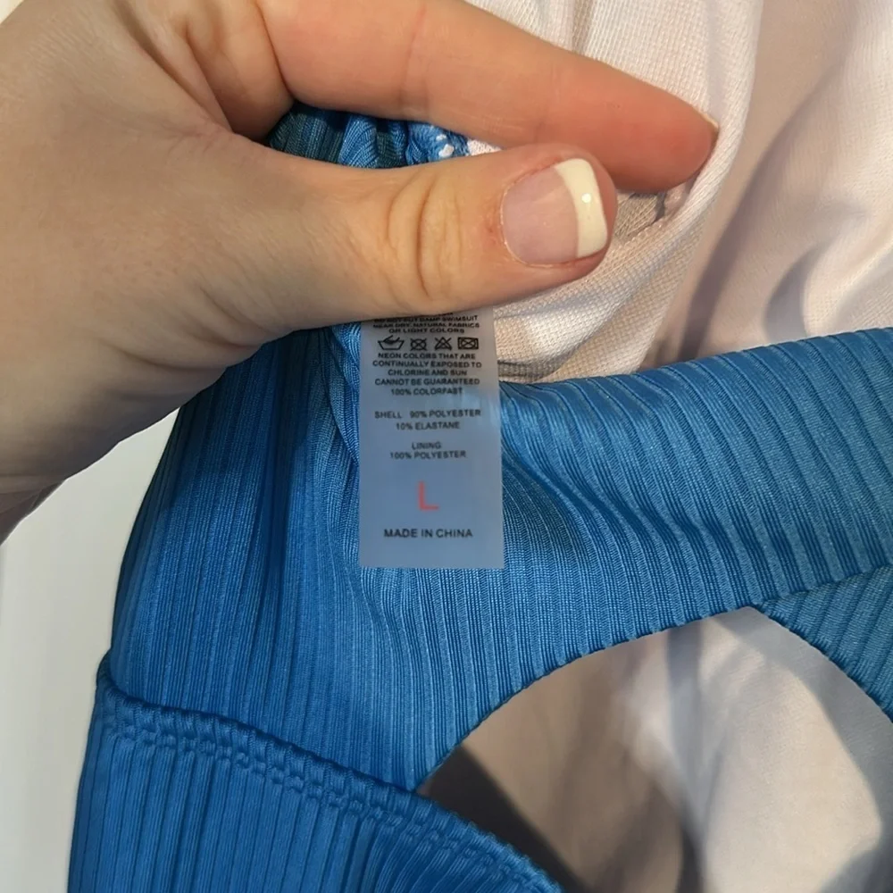 NWOT Blue One Piece Swim suit size large